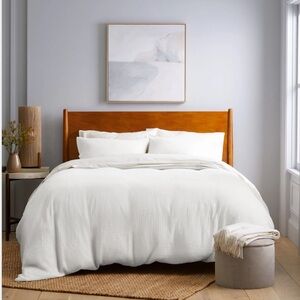 Quince Soft Organic Airy Gauze Duvet Cover set - White